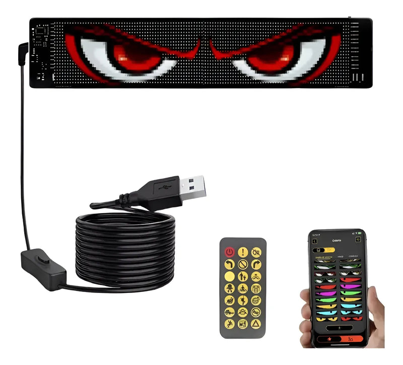 Olhos Led 60x12 Parabrisa Carro Caminhão Rgb Flexível